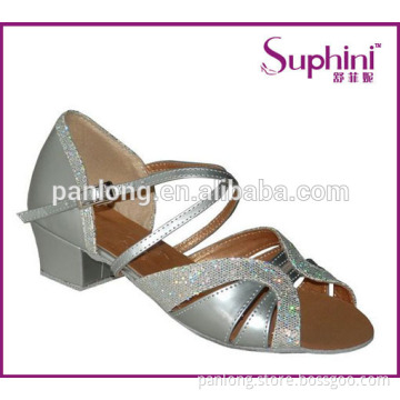Silver Flexible Girls Dancing shoes , Children Sandals